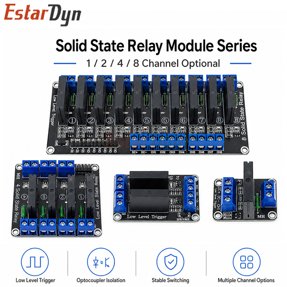 Relay Module 5V - Estardyn 5V 1/2/4/8CH G3MB-202P SSR Solid