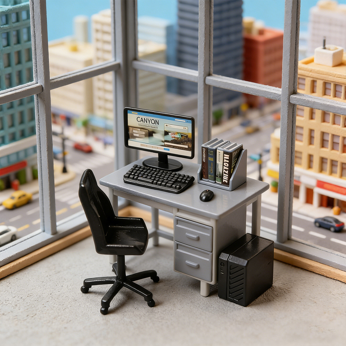 Diy Electronics Housing - Miniature Desk Computer Set: Mini Simulation