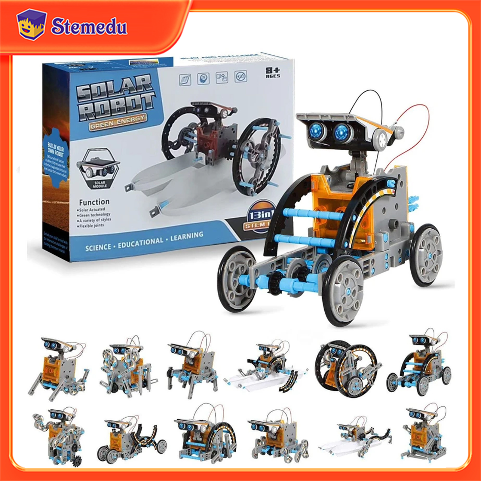 Diy Electronics Gifts - 13 in 1 Solar Powered Robot