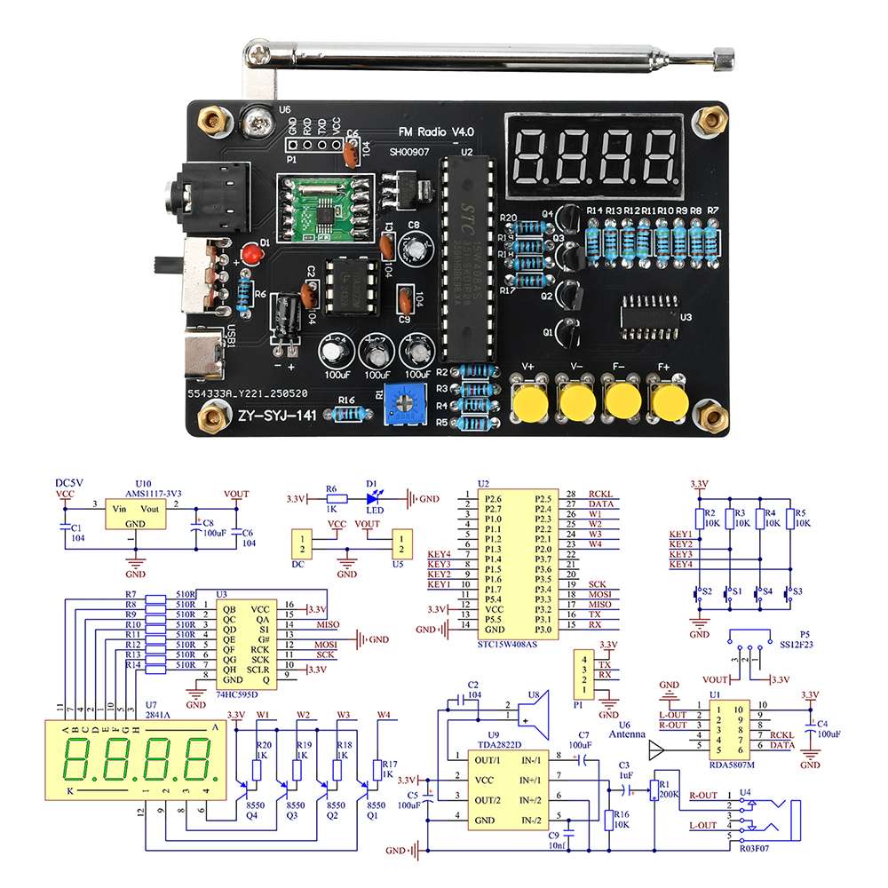 DIY RDA5807M Radio Kit 87-108M - Diy Electronics Youtube 리뷰 및 가격